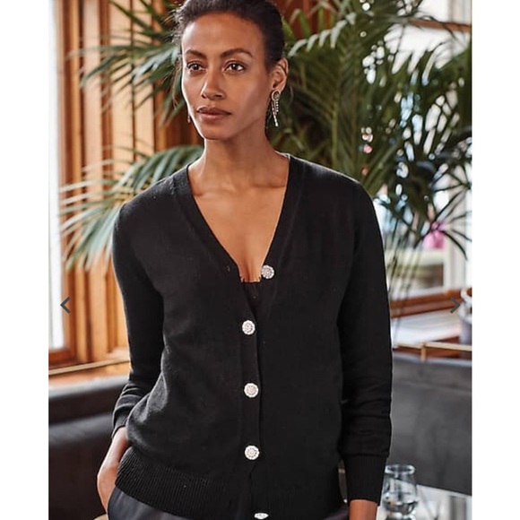 J Jill Black Bejeweled-Buttons Cardigan very soft and comfortable Size 2X NWT - Picture 6 of 14